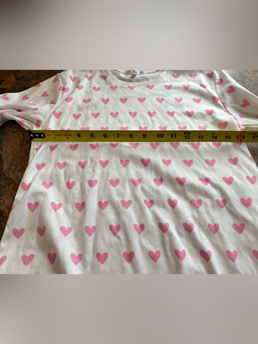 Lake Pink Heart Pajama Long Sleeve TOP ONLY Size Small - Picture 7 of 7